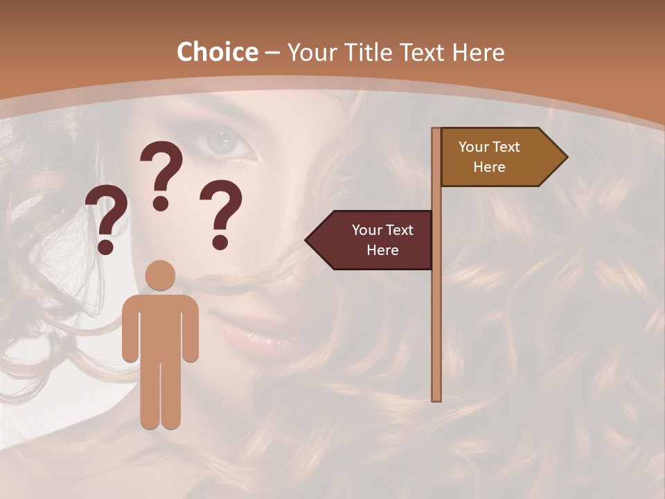 A Beautiful Woman With Long Curly Hair Powerpoint Template PowerPoint Template