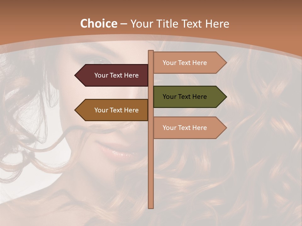 A Beautiful Woman With Long Curly Hair Powerpoint Template PowerPoint Template