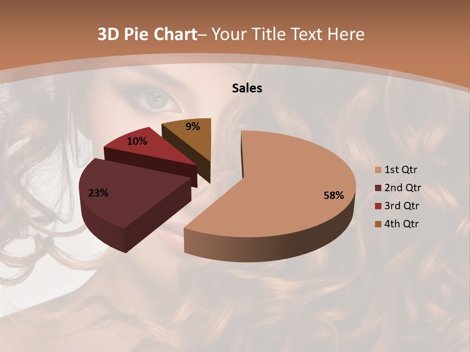 A Beautiful Woman With Long Curly Hair Powerpoint Template PowerPoint Template