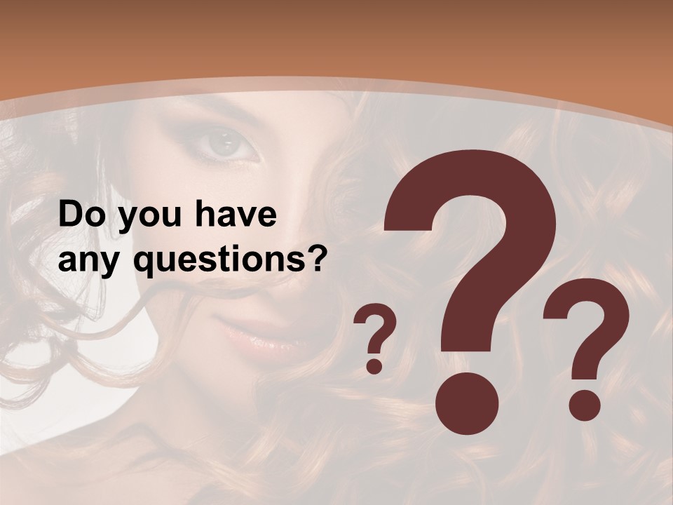 A Beautiful Woman With Long Curly Hair Powerpoint Template PowerPoint Template