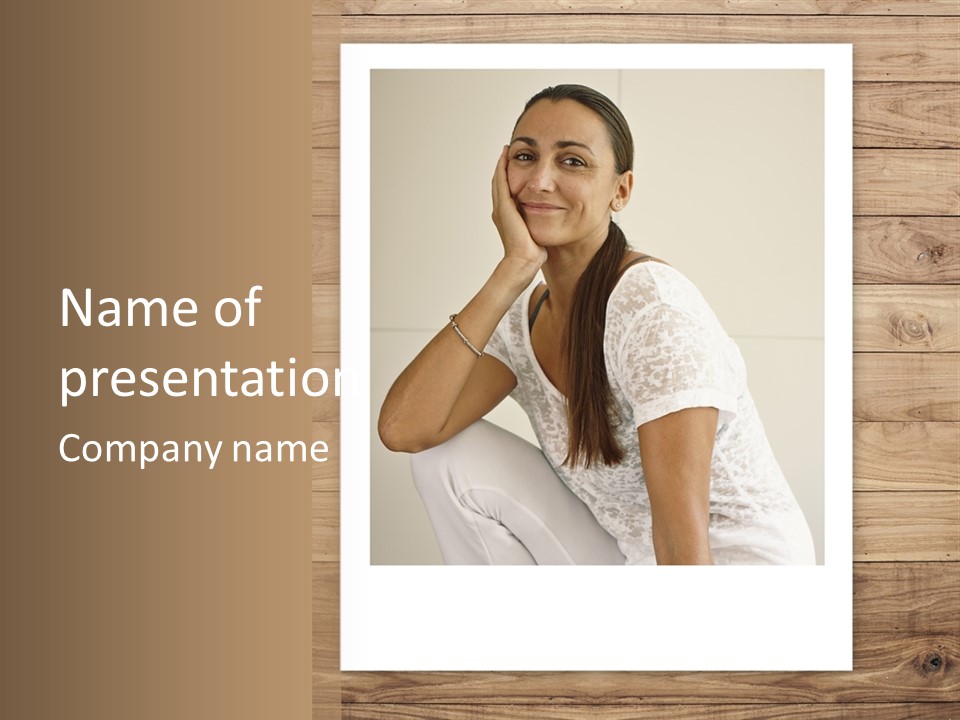 A Woman Sitting On The Floor With Her Hand On Her Face PowerPoint Template