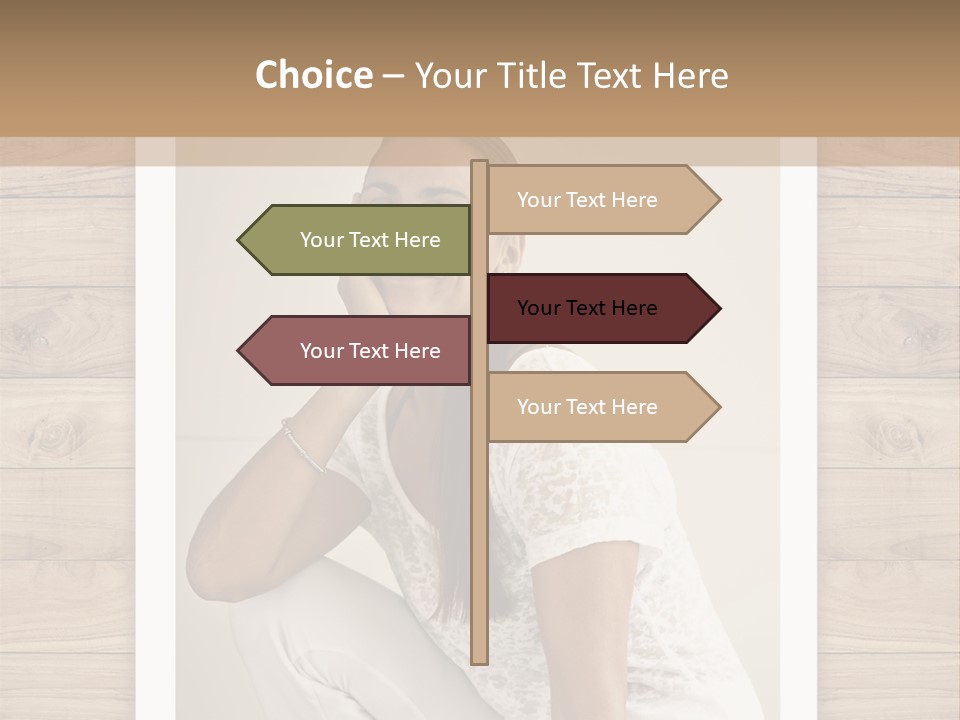 A Woman Sitting On The Floor With Her Hand On Her Face PowerPoint Template