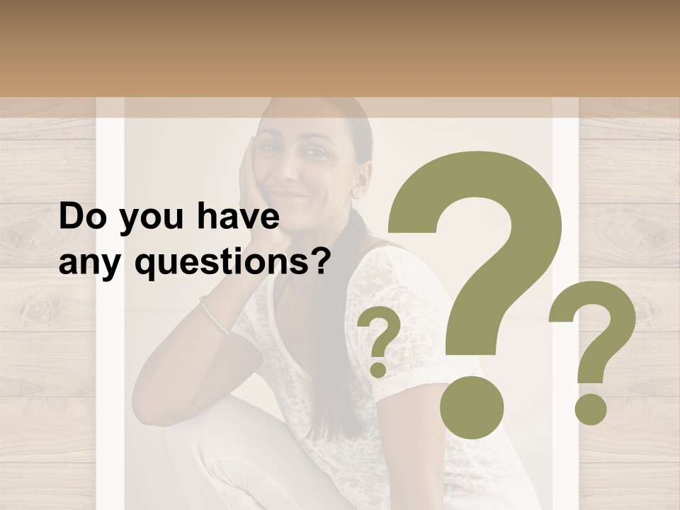 A Woman Sitting On The Floor With Her Hand On Her Face PowerPoint Template