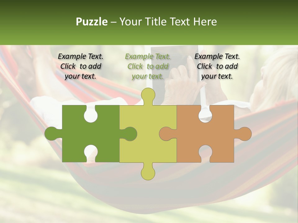 A Woman Laying In A Hammock Reading A Book PowerPoint Template