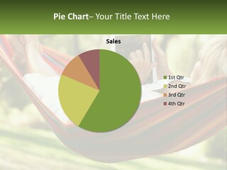 A Woman Laying In A Hammock Reading A Book PowerPoint Template