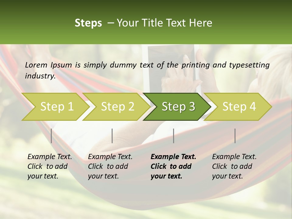 A Woman Laying In A Hammock Reading A Book PowerPoint Template