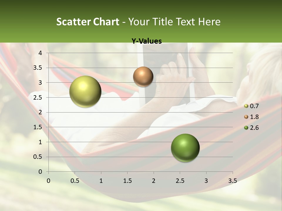 A Woman Laying In A Hammock Reading A Book PowerPoint Template