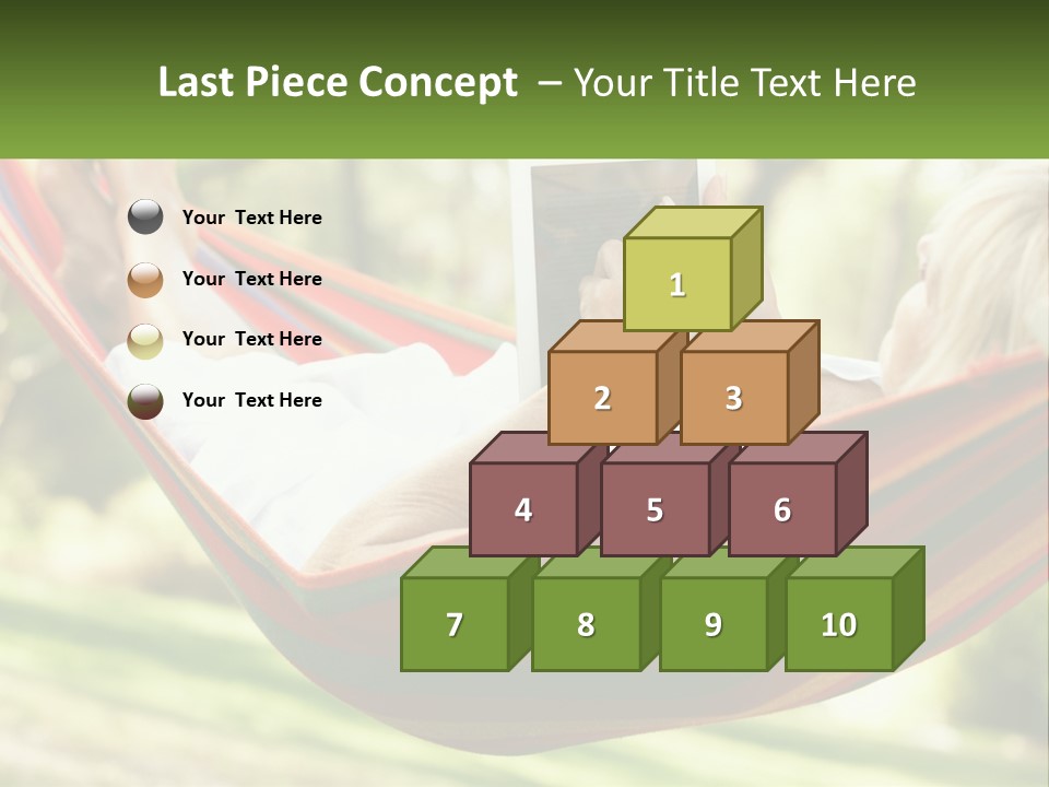 A Woman Laying In A Hammock Reading A Book PowerPoint Template