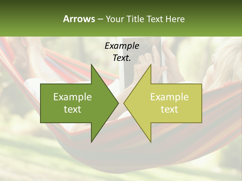 A Woman Laying In A Hammock Reading A Book PowerPoint Template