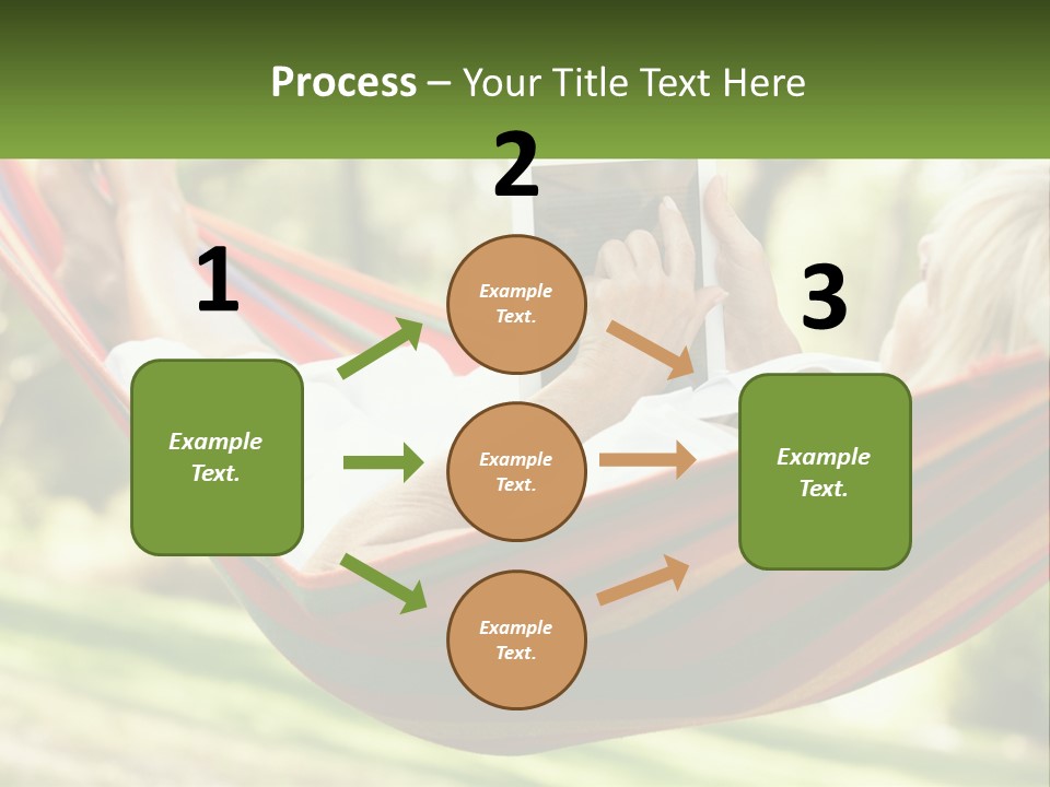 A Woman Laying In A Hammock Reading A Book PowerPoint Template