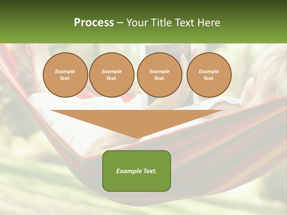 A Woman Laying In A Hammock Reading A Book PowerPoint Template