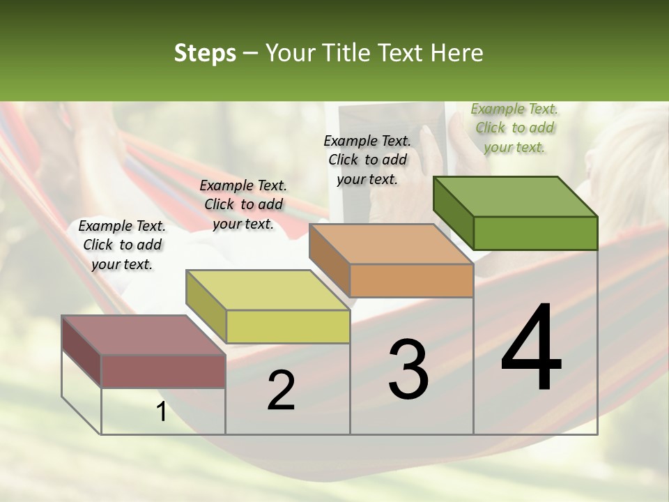 A Woman Laying In A Hammock Reading A Book PowerPoint Template