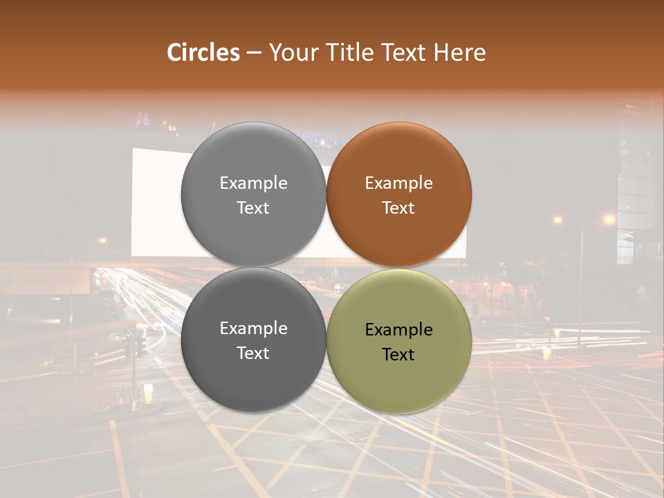 A City Street At Night With A Large Billboard In The Middle Of It PowerPoint Template