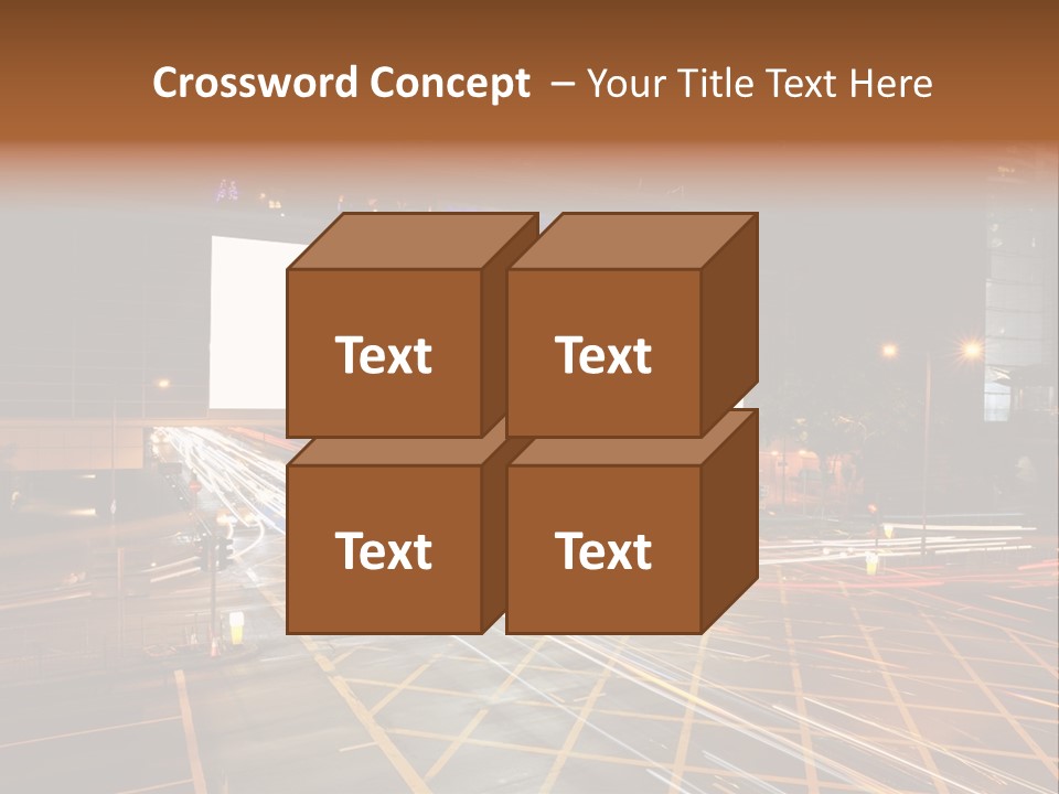A City Street At Night With A Large Billboard In The Middle Of It PowerPoint Template