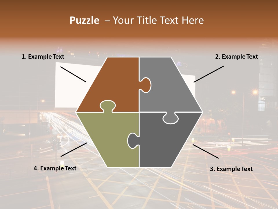 A City Street At Night With A Large Billboard In The Middle Of It PowerPoint Template