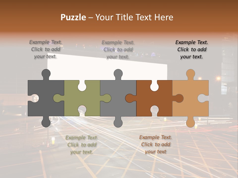 A City Street At Night With A Large Billboard In The Middle Of It PowerPoint Template