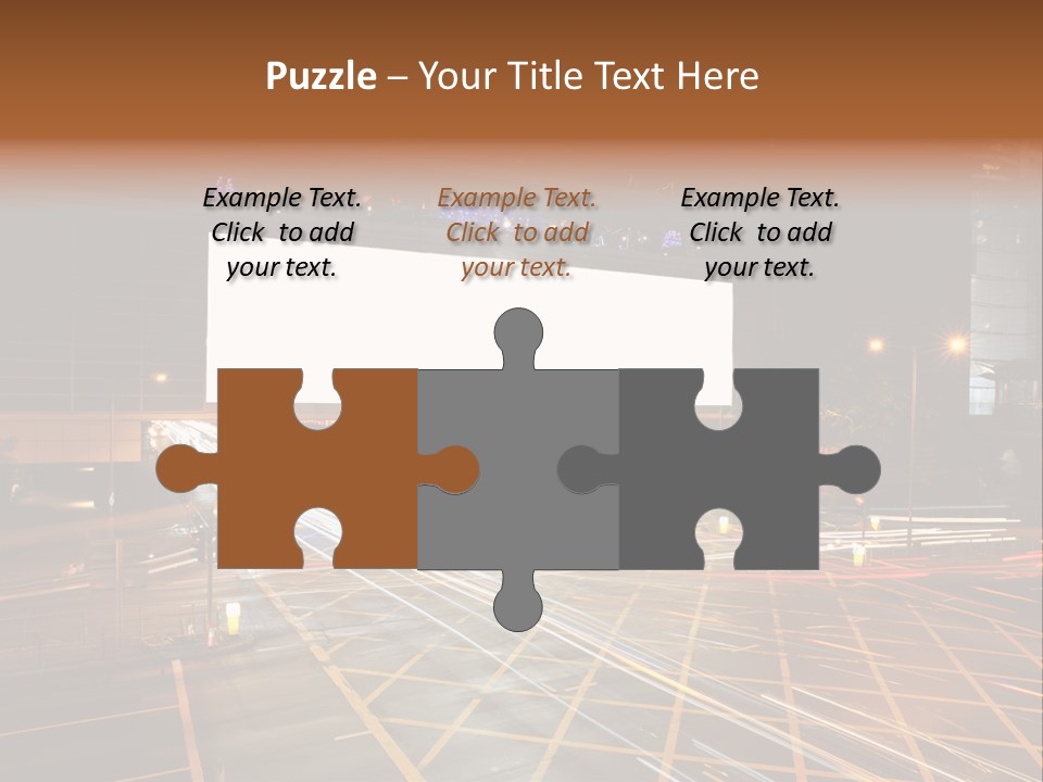 A City Street At Night With A Large Billboard In The Middle Of It PowerPoint Template