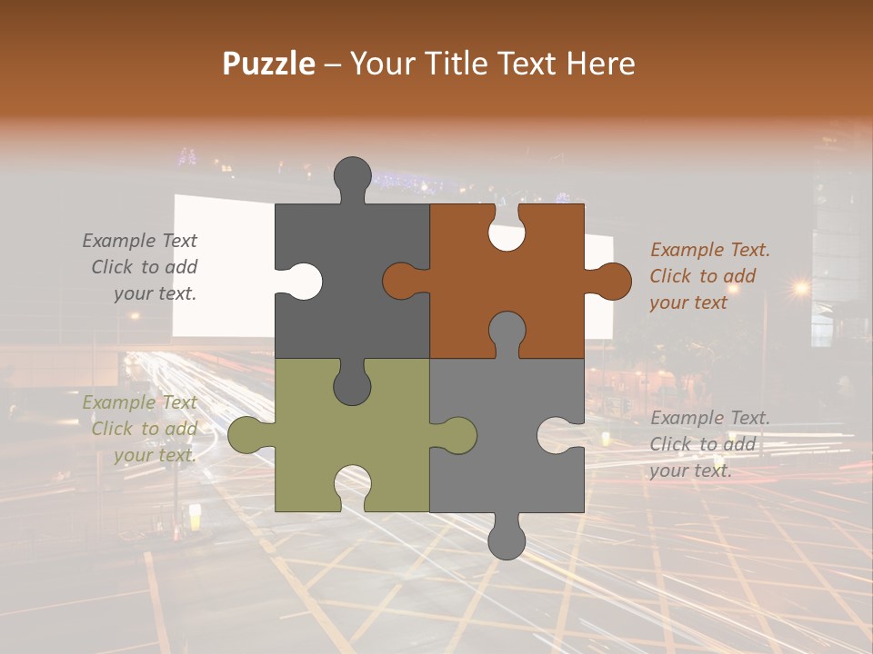 A City Street At Night With A Large Billboard In The Middle Of It PowerPoint Template