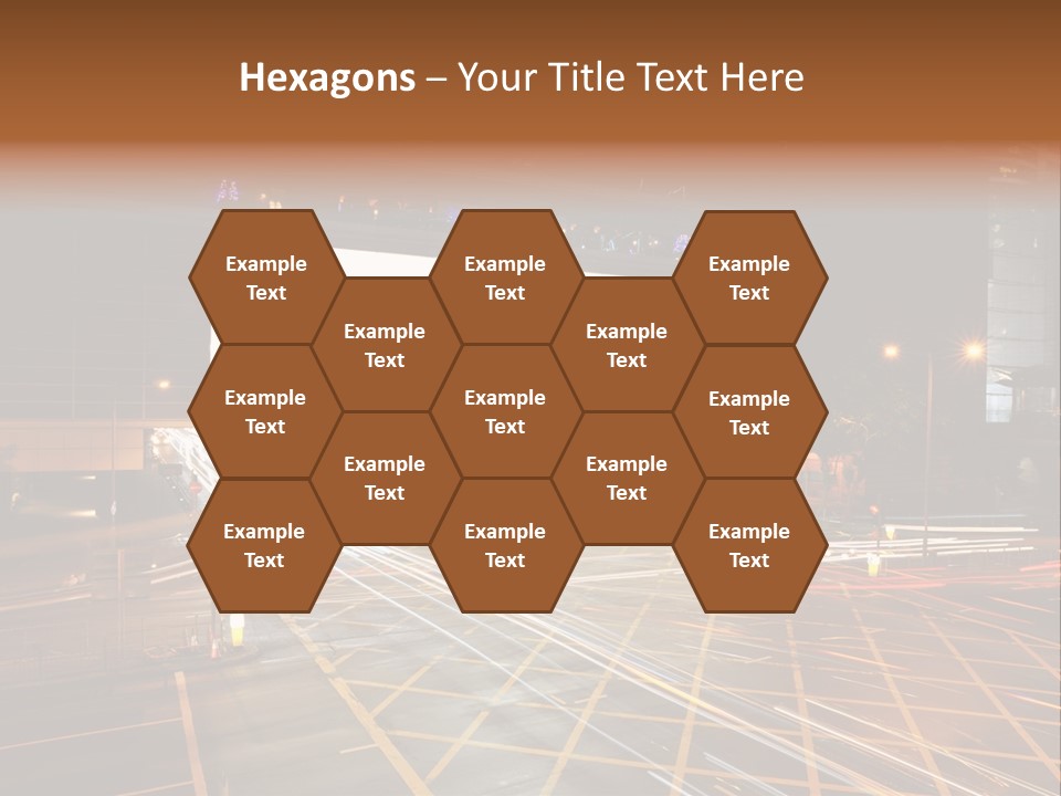 A City Street At Night With A Large Billboard In The Middle Of It PowerPoint Template