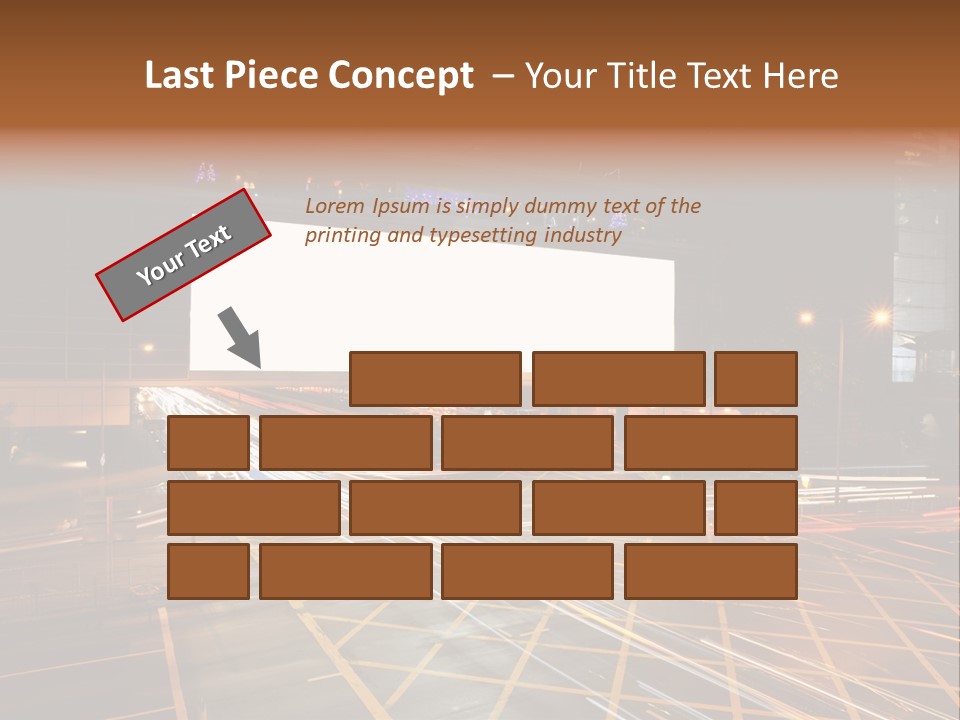 A City Street At Night With A Large Billboard In The Middle Of It PowerPoint Template