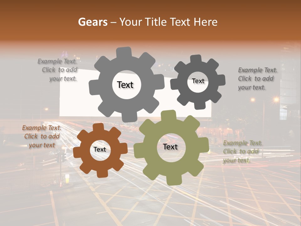 A City Street At Night With A Large Billboard In The Middle Of It PowerPoint Template