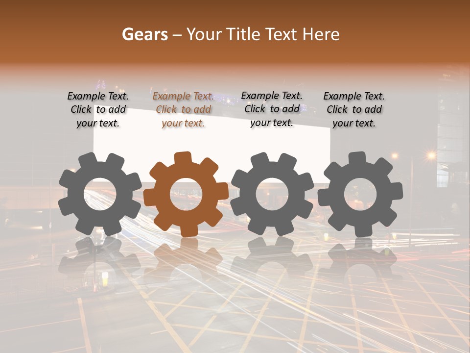 A City Street At Night With A Large Billboard In The Middle Of It PowerPoint Template