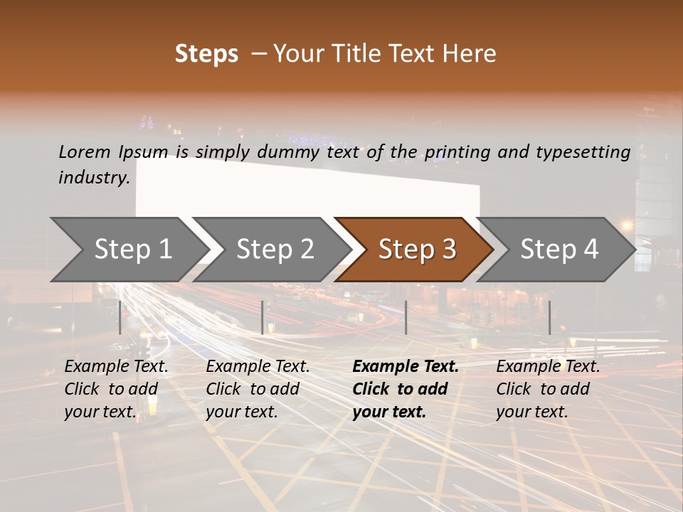 A City Street At Night With A Large Billboard In The Middle Of It PowerPoint Template