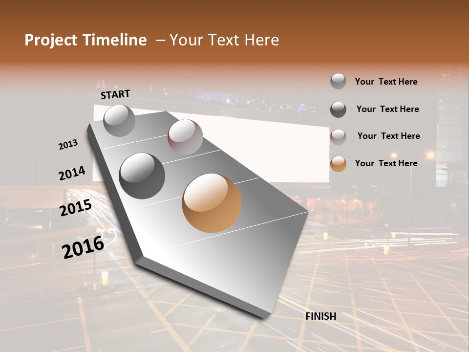A City Street At Night With A Large Billboard In The Middle Of It PowerPoint Template