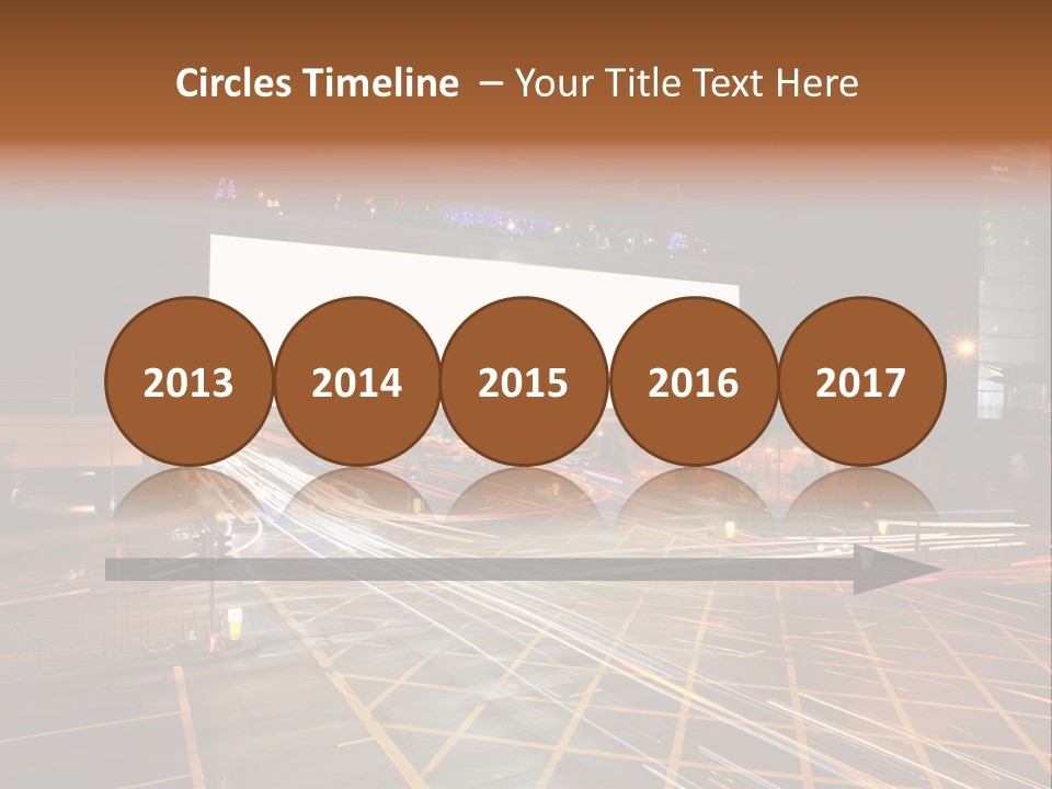 A City Street At Night With A Large Billboard In The Middle Of It PowerPoint Template