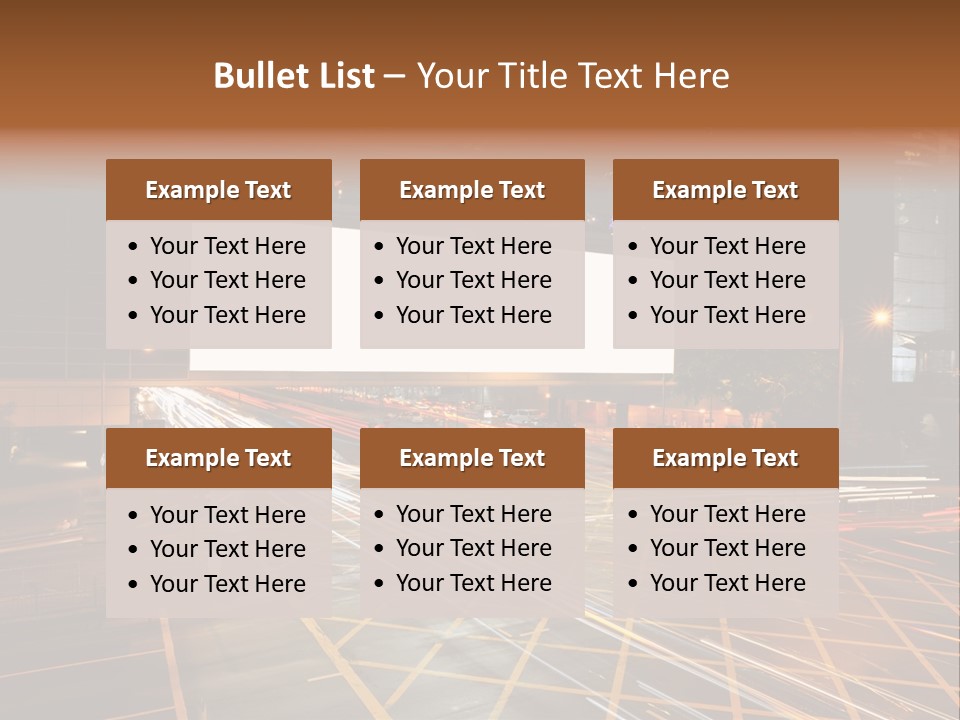 A City Street At Night With A Large Billboard In The Middle Of It PowerPoint Template