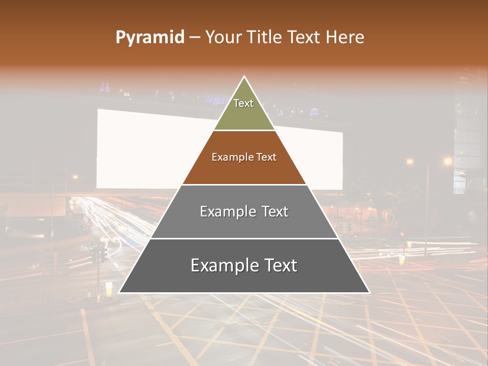 A City Street At Night With A Large Billboard In The Middle Of It PowerPoint Template