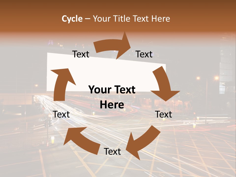 A City Street At Night With A Large Billboard In The Middle Of It PowerPoint Template