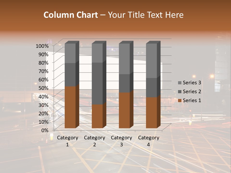 A City Street At Night With A Large Billboard In The Middle Of It PowerPoint Template