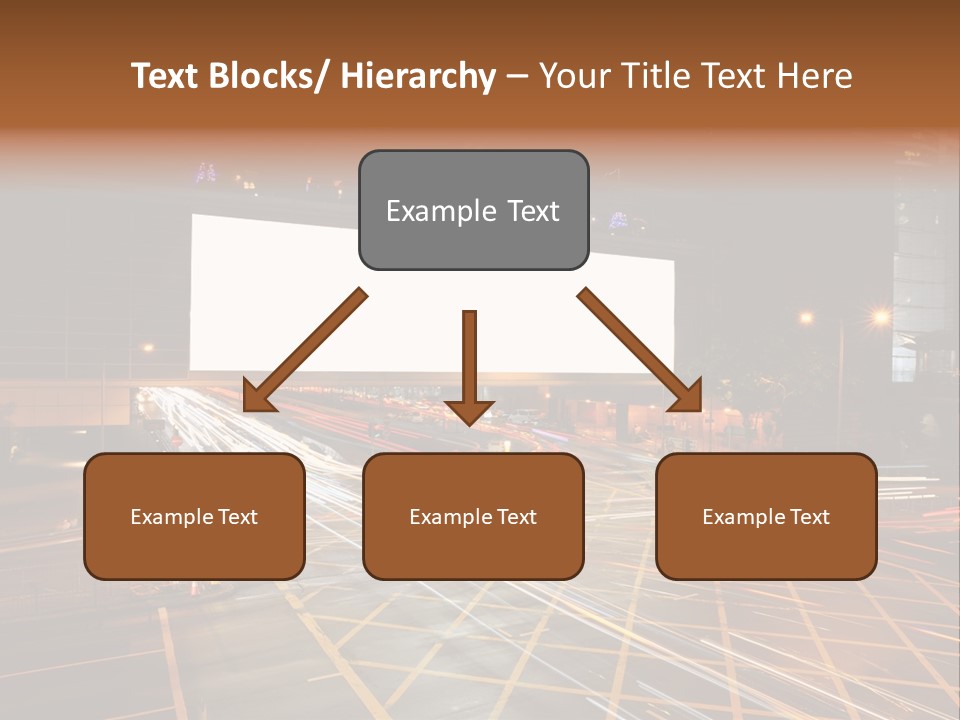 A City Street At Night With A Large Billboard In The Middle Of It PowerPoint Template