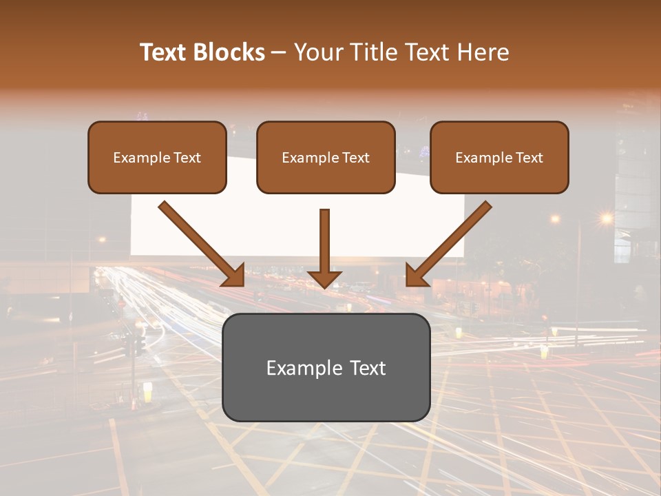 A City Street At Night With A Large Billboard In The Middle Of It PowerPoint Template