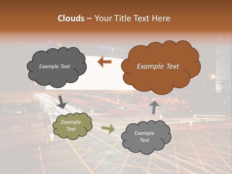 A City Street At Night With A Large Billboard In The Middle Of It PowerPoint Template