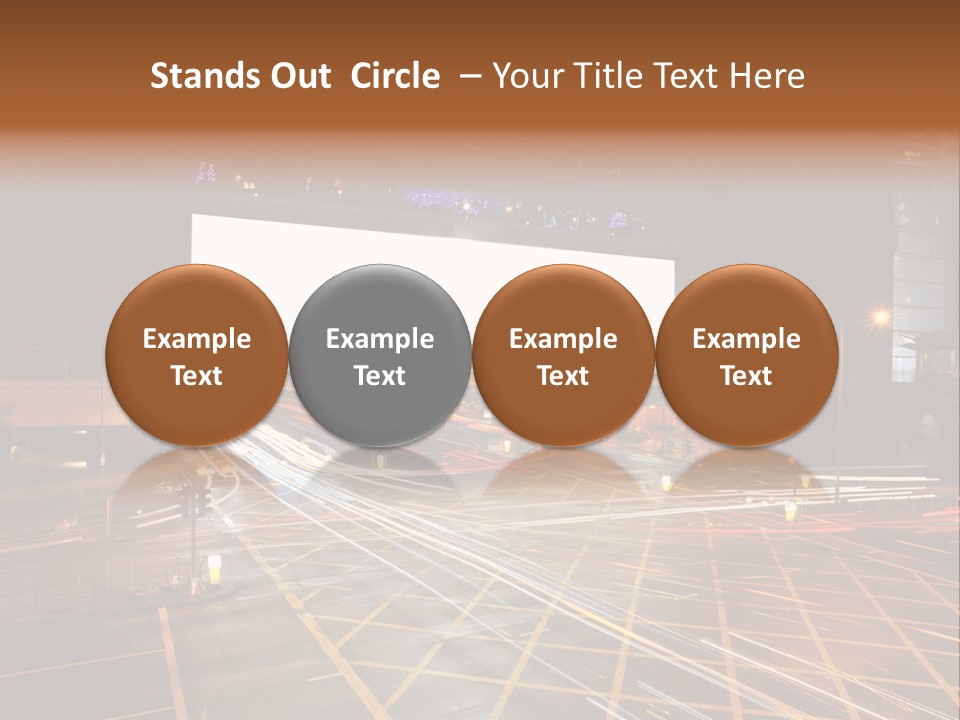 A City Street At Night With A Large Billboard In The Middle Of It PowerPoint Template