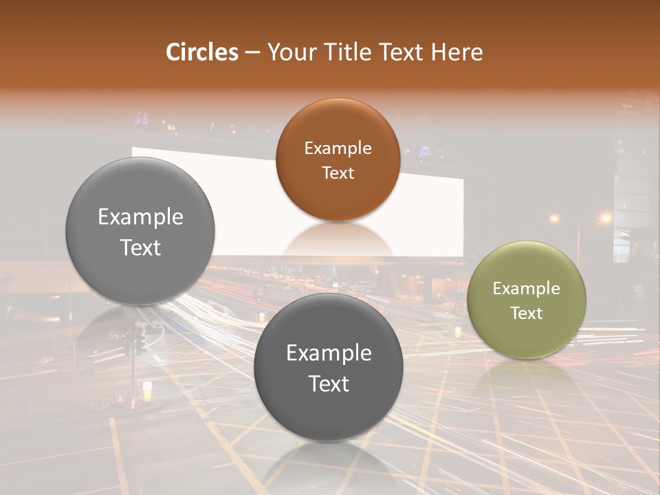 A City Street At Night With A Large Billboard In The Middle Of It PowerPoint Template