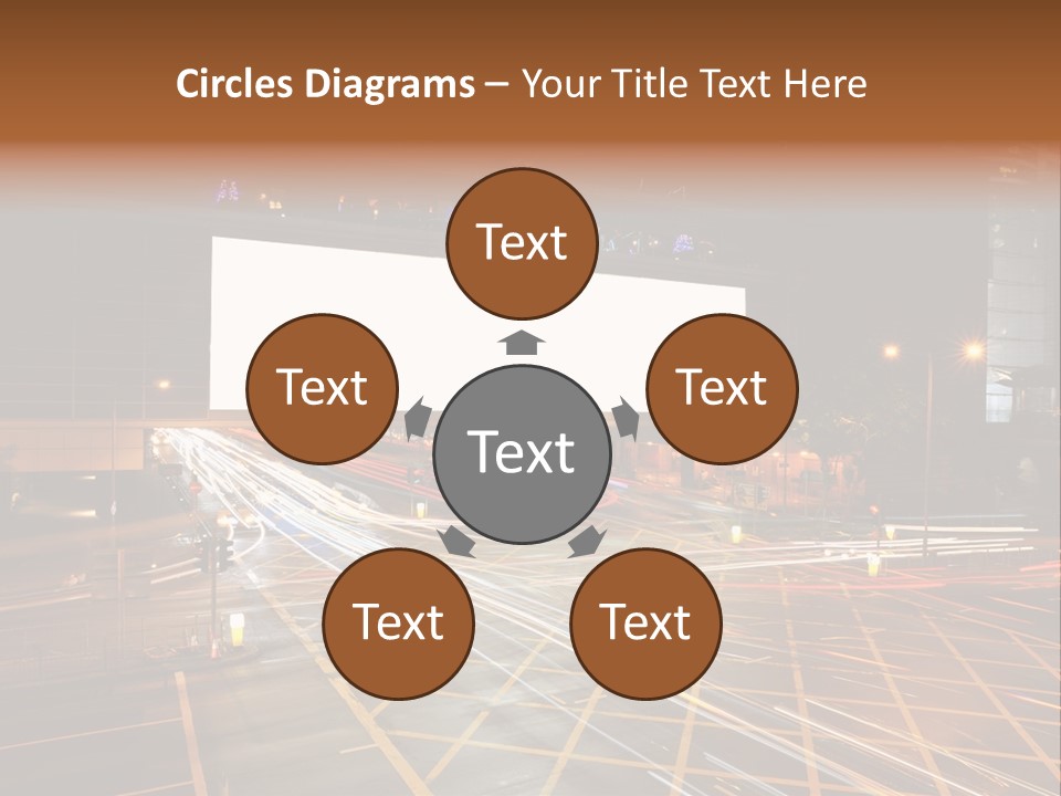 A City Street At Night With A Large Billboard In The Middle Of It PowerPoint Template