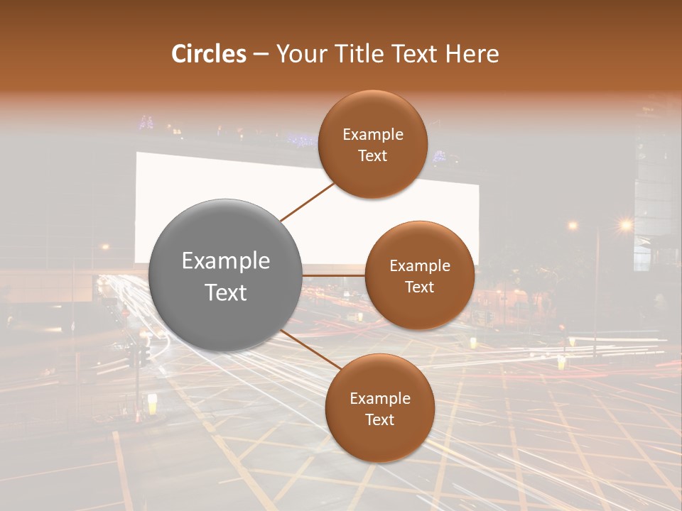 A City Street At Night With A Large Billboard In The Middle Of It PowerPoint Template