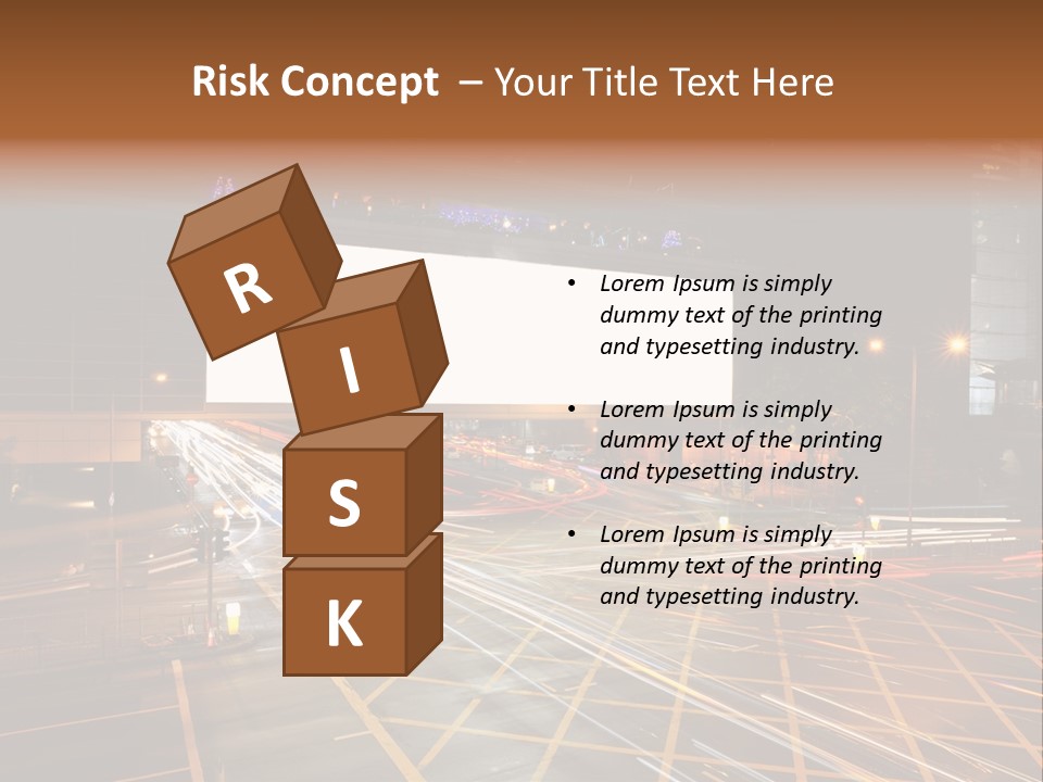 A City Street At Night With A Large Billboard In The Middle Of It PowerPoint Template