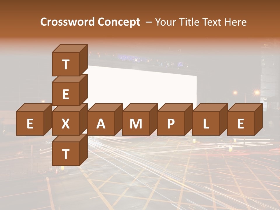 A City Street At Night With A Large Billboard In The Middle Of It PowerPoint Template