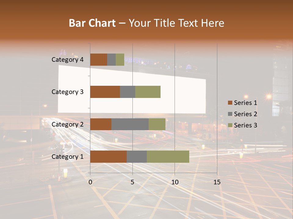 A City Street At Night With A Large Billboard In The Middle Of It PowerPoint Template
