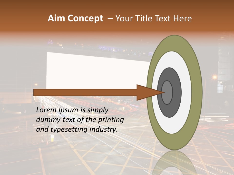 A City Street At Night With A Large Billboard In The Middle Of It PowerPoint Template