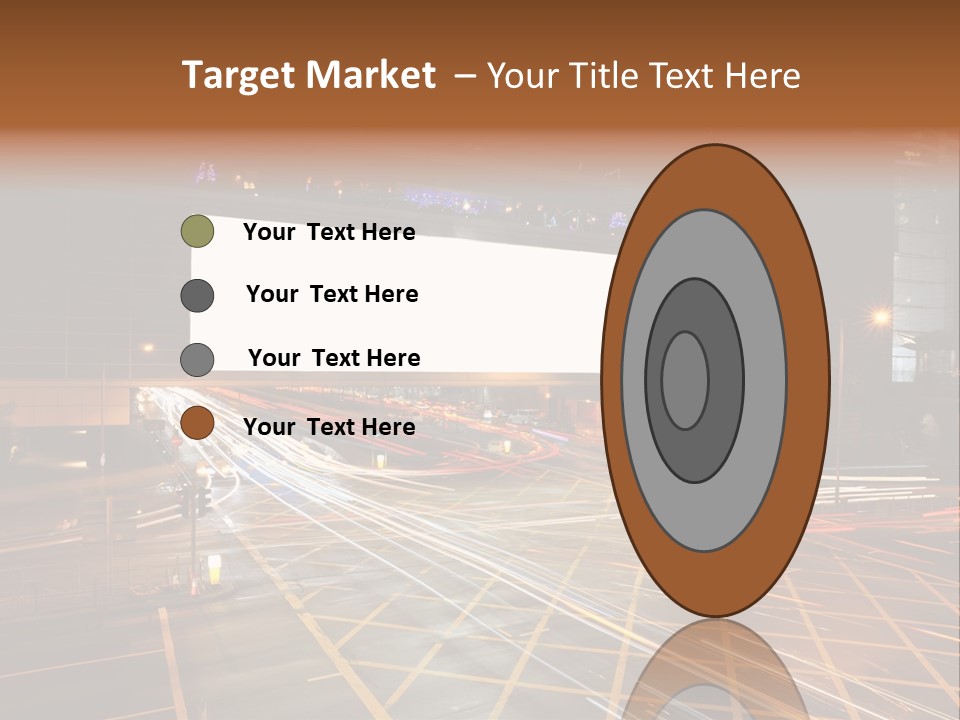 A City Street At Night With A Large Billboard In The Middle Of It PowerPoint Template