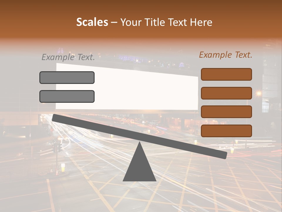 A City Street At Night With A Large Billboard In The Middle Of It PowerPoint Template