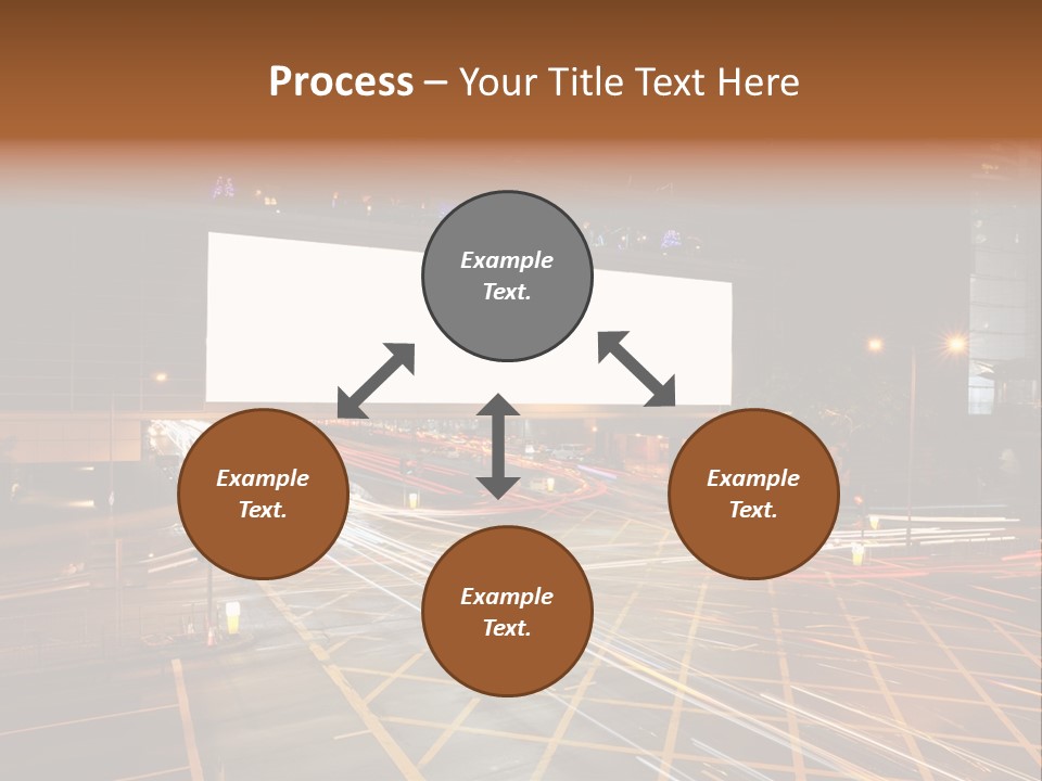 A City Street At Night With A Large Billboard In The Middle Of It PowerPoint Template