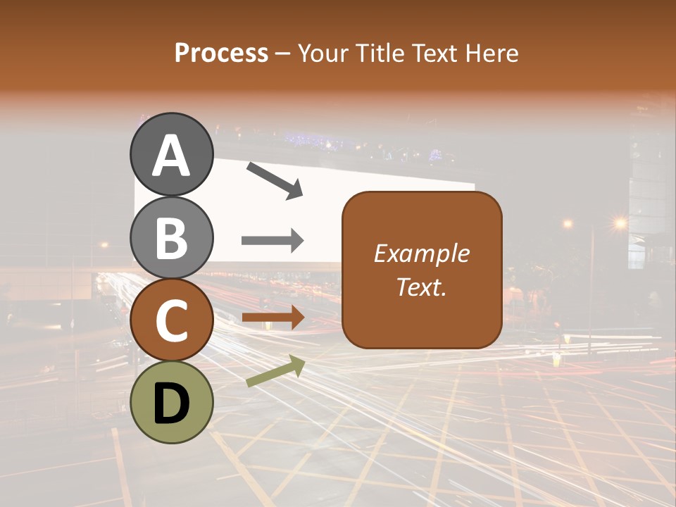 A City Street At Night With A Large Billboard In The Middle Of It PowerPoint Template