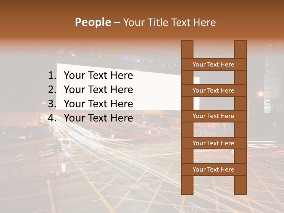 A City Street At Night With A Large Billboard In The Middle Of It PowerPoint Template