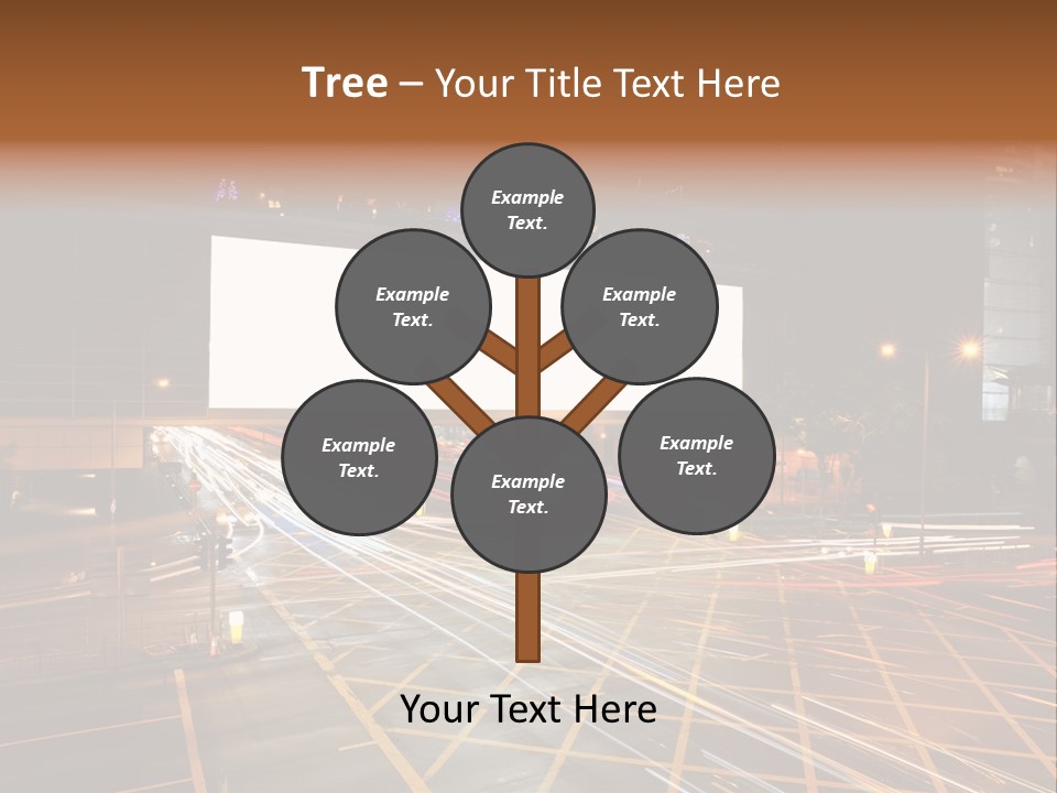 A City Street At Night With A Large Billboard In The Middle Of It PowerPoint Template